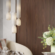 Panneaux muraux effet bois à tambour cannelé en zigzag en noyer