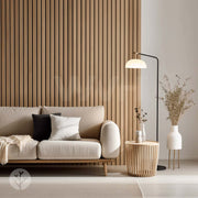 Panneaux muraux acoustiques en bois à lattes larges en chêne américain de luxe Slatpanel®