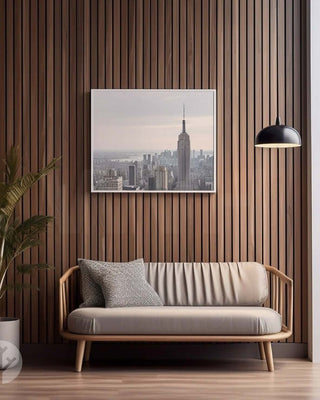 Panneaux muraux acoustiques en bois à larges lattes Slatpanel® Luxe American Walnut