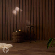 Panneaux muraux en bois à larges lattes non acoustiques en noyer de luxe Slatpanel®