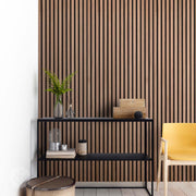 Panneaux muraux en bois à lattes acoustiques en noyer naturel Slatpanel®