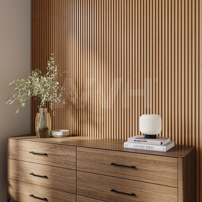 The Wood Veneer Hub Oak Slat Fluted Tambour Wood Effect Wall Panels
