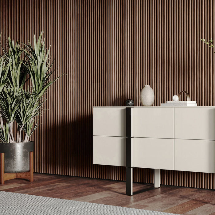 The Wood Veneer Hub Walnut Ridge Fluted Tambour Wood Effect Wall Panels