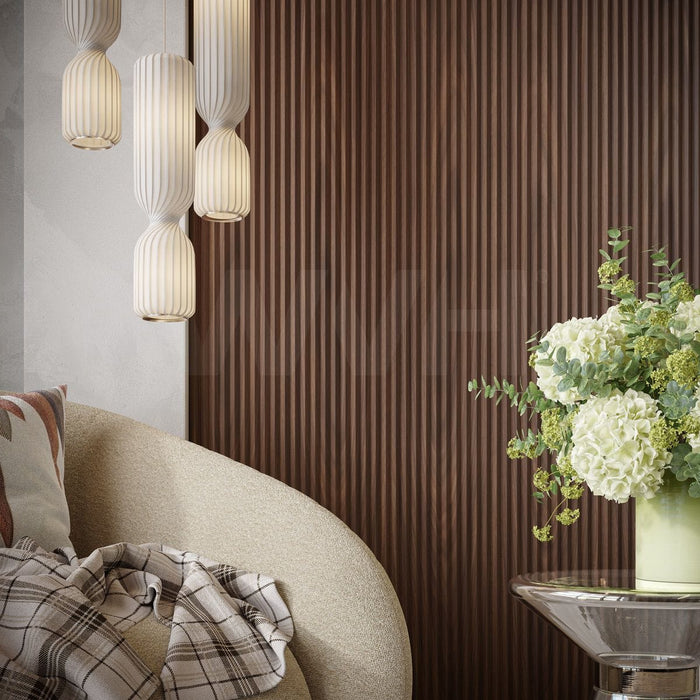 The Wood Veneer Hub Walnut Zigzag Fluted Tambour Wood Effect Wall Panels