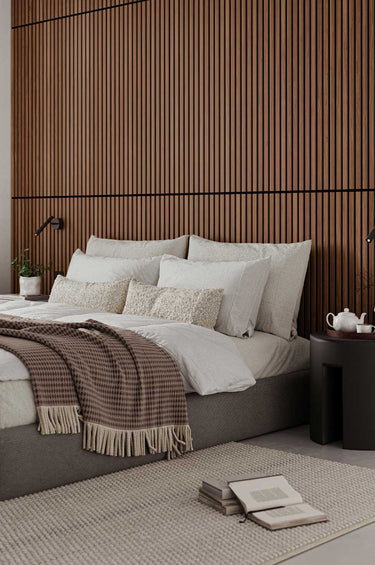 Wood wall panelling bedroom ideas