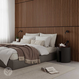 Wood wall panelling bedroom ideas