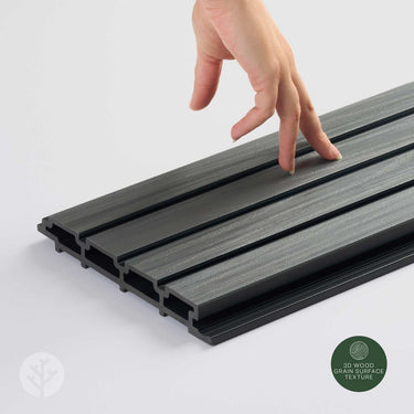 Slatpanel® Grey Exterior Composite Wood-Effect Slat Wall Panels
