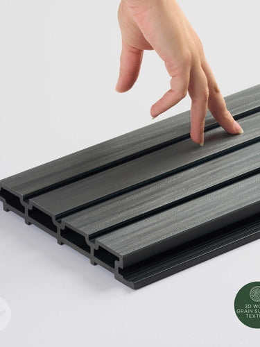 Slatpanel® Grey Exterior Composite Wood-Effect Slat Wall Panels