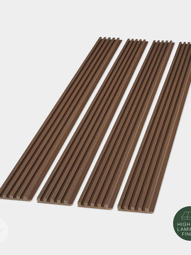 Walnut Slat Fluted Tambour Wood Effect Wall Panels