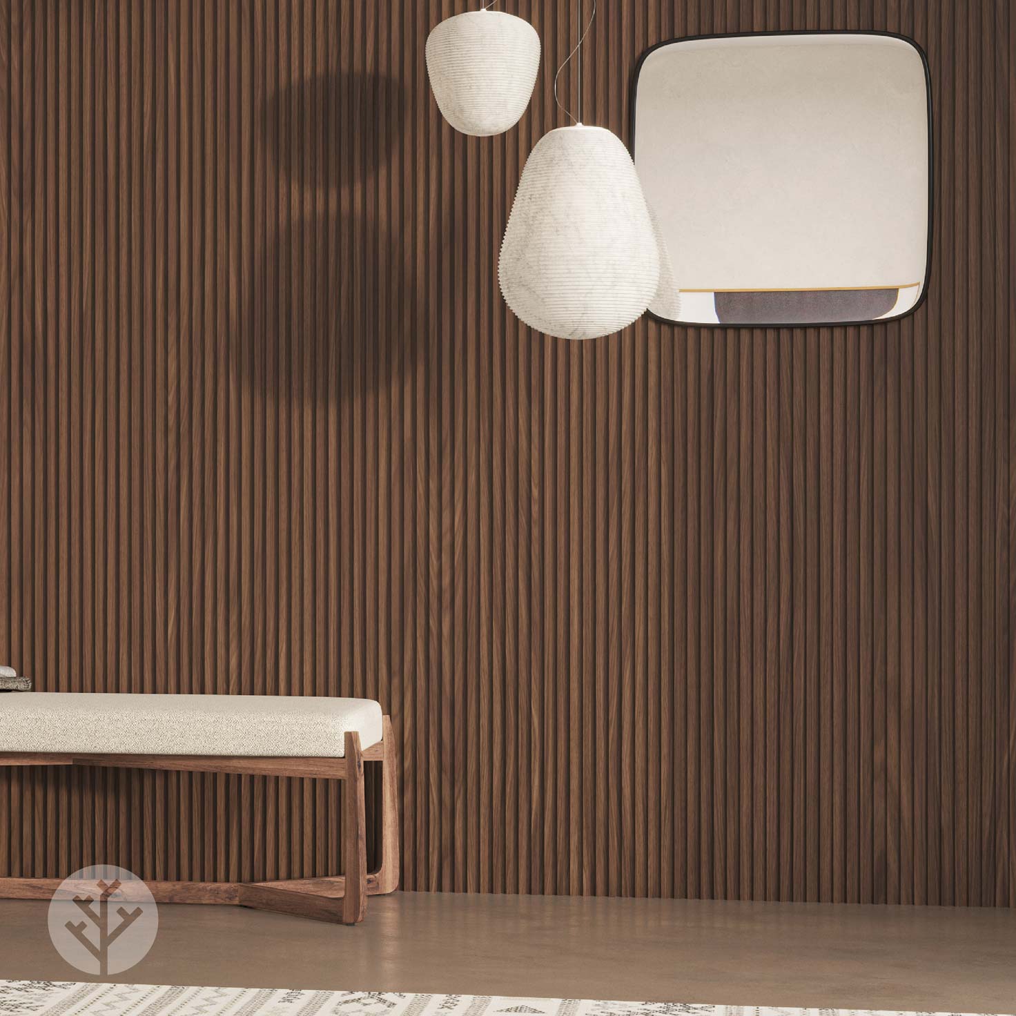 Walnut Slat Fluted Tambour Wood Effect Wall Panels
