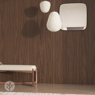 Walnut Slat Fluted Tambour Wood Effect Wall Panels