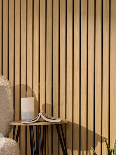 Slatpanel® Luxe American Oak Acoustic Wide Slat Wood Wall Panels