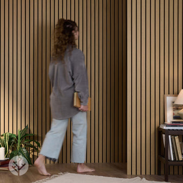 Slatpanel® Luxe American Oak Acoustic Wide Slat Wood Wall Panels
