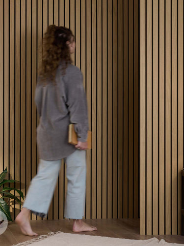 Slatpanel® Luxe American Oak Acoustic Wide Slat Wood Wall Panels