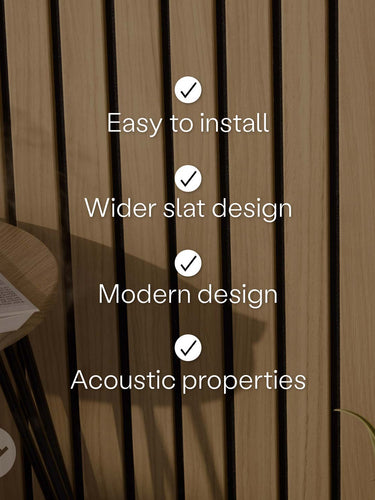 Slatpanel® Luxe American Oak Acoustic Wide Slat Wood Wall Panels