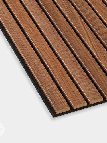 Slatpanel® Luxe American Walnut Acoustic Wide Slat Wood Wall Panels