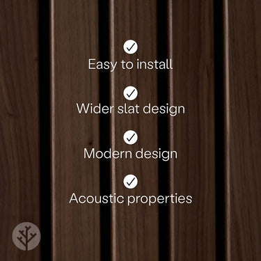 Slatpanel® Luxe American Walnut Acoustic Wide Slat Wood Wall Panels