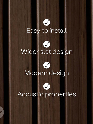 Slatpanel® Luxe American Walnut Acoustic Wide Slat Wood Wall Panels