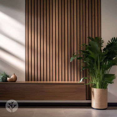 Slatpanel® Luxe American Walnut Acoustic Wide Slat Wood Wall Panels