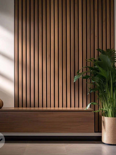 Slatpanel® Luxe American Walnut Acoustic Wide Slat Wood Wall Panels