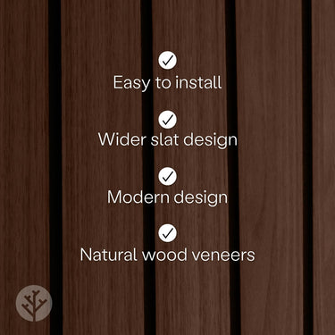 Slatpanel® Luxury Walnut Non-Acoustic Wide Slat Wood Wall Panels