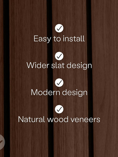 Slatpanel® Luxury Walnut Non-Acoustic Wide Slat Wood Wall Panels