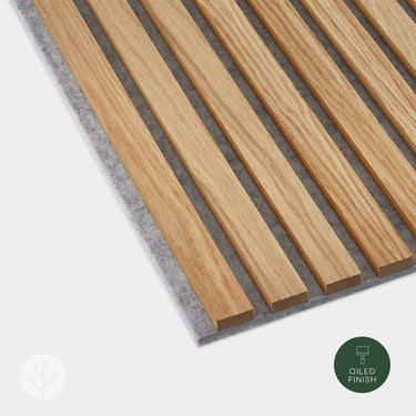 Panneaux muraux en bois à lattes acoustiques en feutre gris chêne naturel Slatpanel®