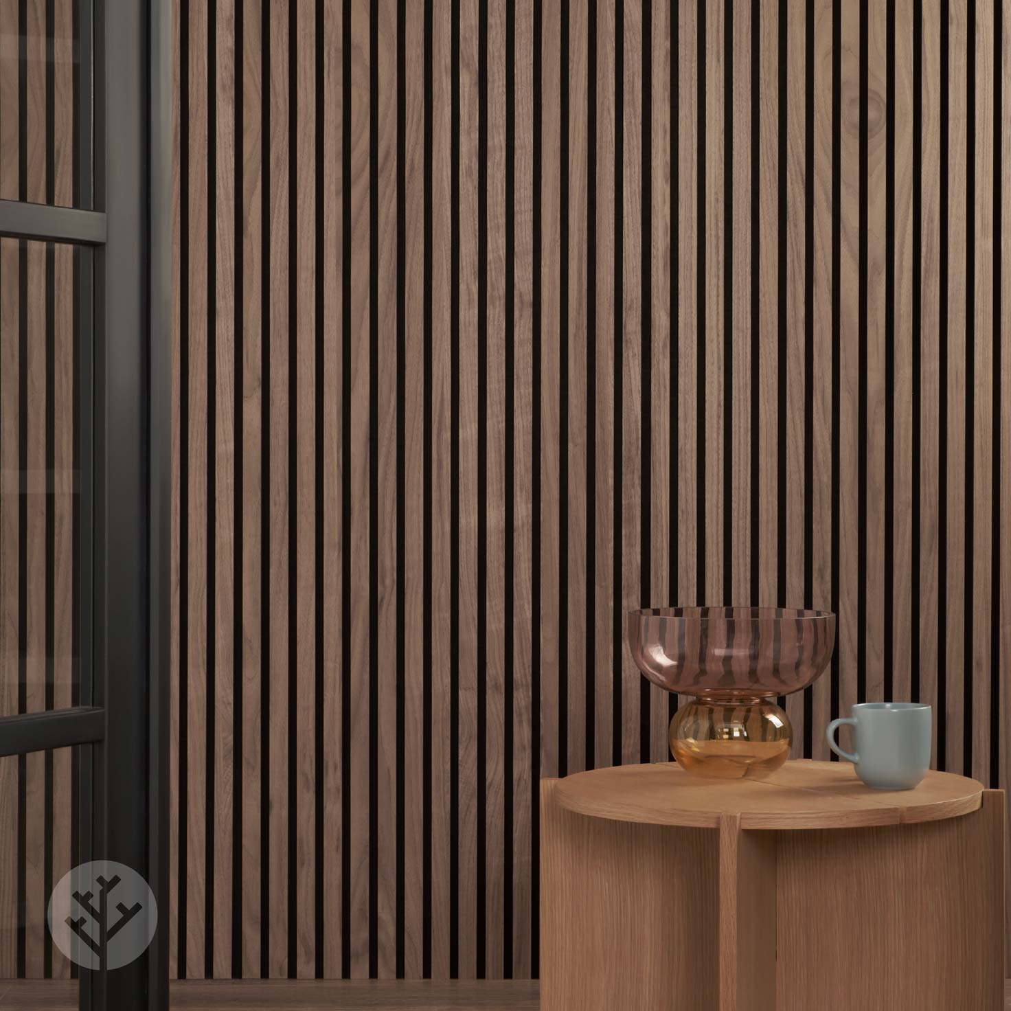 Panneaux muraux en bois à lattes acoustiques en noyer naturel Slatpanel®