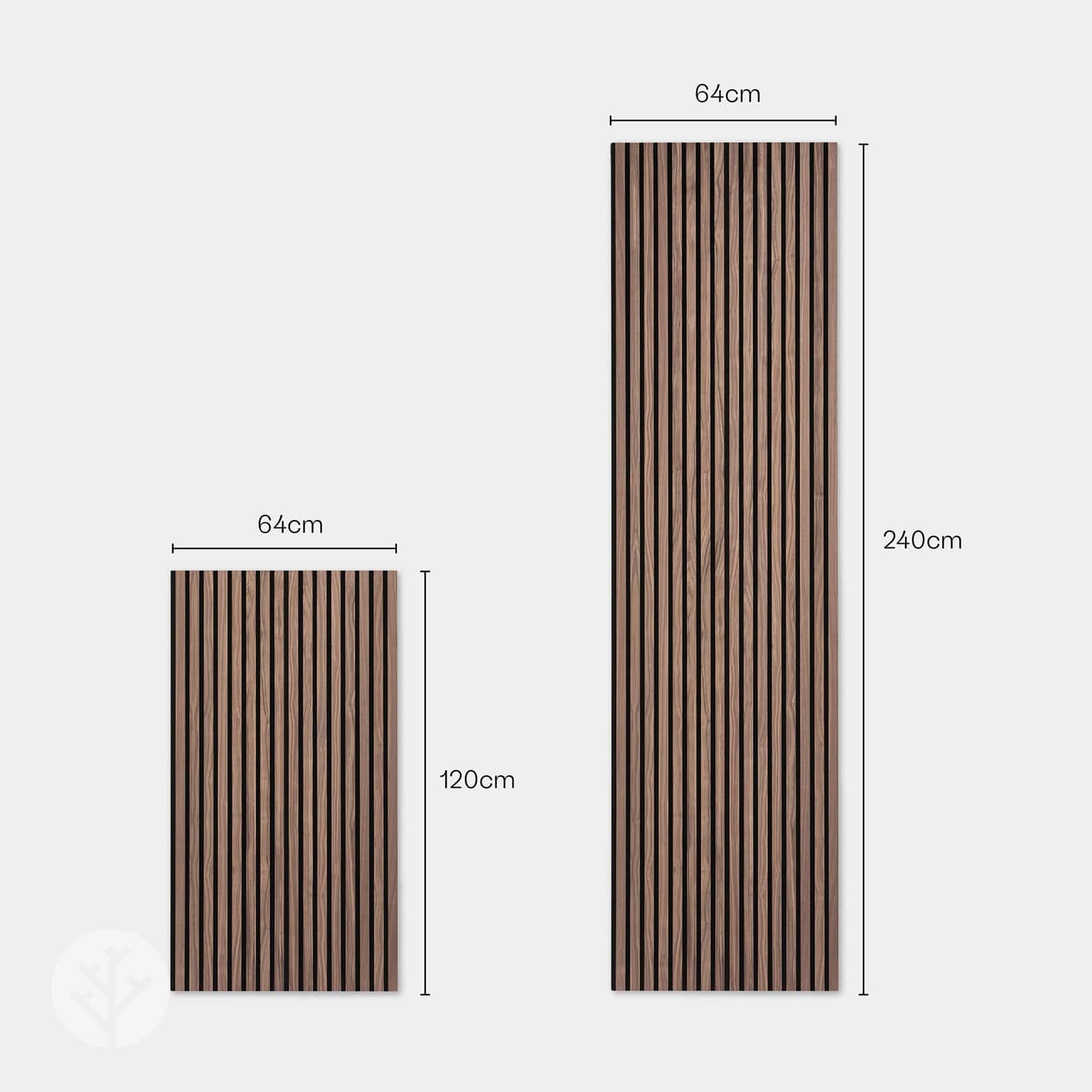 Panneaux muraux en bois à lattes acoustiques en noyer naturel Slatpanel®