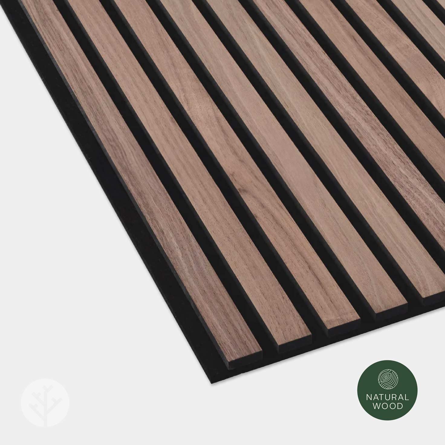 Panneaux muraux en bois à lattes acoustiques en noyer naturel Slatpanel®