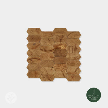 Geometrical Honeycomb Natural Wood Mosaic Wall Panels