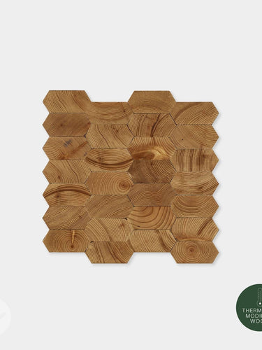 Geometrical Honeycomb Natural Wood Mosaic Wall Panels