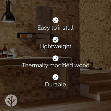Geometrical Honeycomb Natural Wood Mosaic Wall Panels