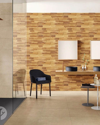 Stereo Linear Natural Wood Mosaic Wall Panels