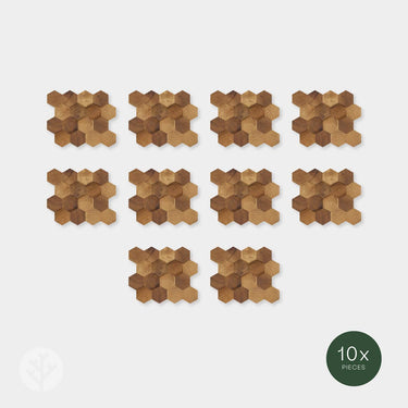 Stereo Standard-Hex Natural Wood Mosaic Wall Panels