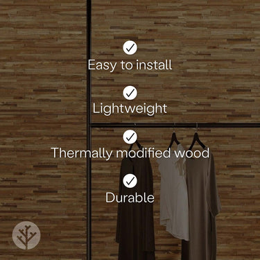 Stereo Voluspa Natural Wood Mosaic Wall Panels