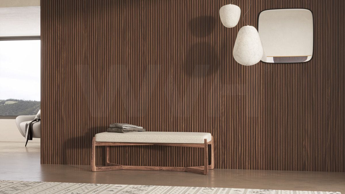 The Wood Veneer Hub Walnut Slat Fluted Tambour Wood Effect Wall Panels