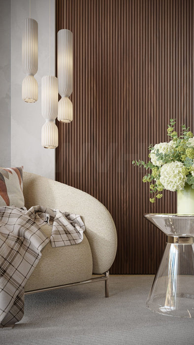 The Wood Veneer Hub Walnut Zigzag Fluted Tambour Wood Effect Wall Panels