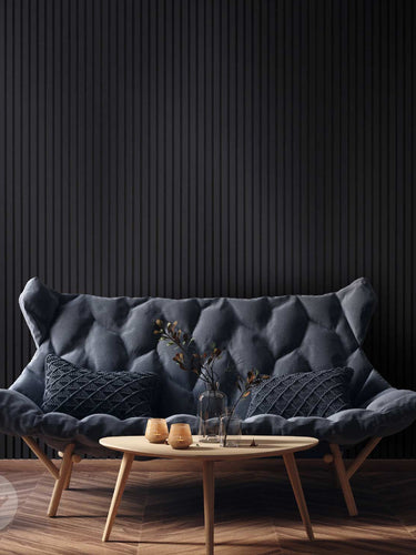WVH® Acoustic Slat Colour Wall Panels 240cm x 64cm Black Colour Acoustic Slat Wall Panels