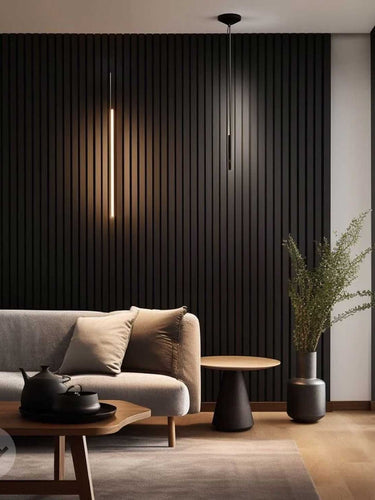 WVH® Acoustic Slat Colour Wall Panels 240cm x 64cm Black Colour Acoustic Slat Wall Panels