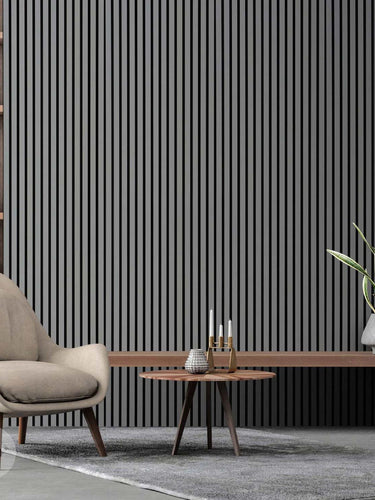 WVH® Acoustic Slat Colour Wall Panels 240cm x 64cm Dusty Grey Colour Acoustic Slat Wall Panels